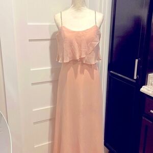 Morilee Vintage Powder Pink Chiffon Dress Size 12